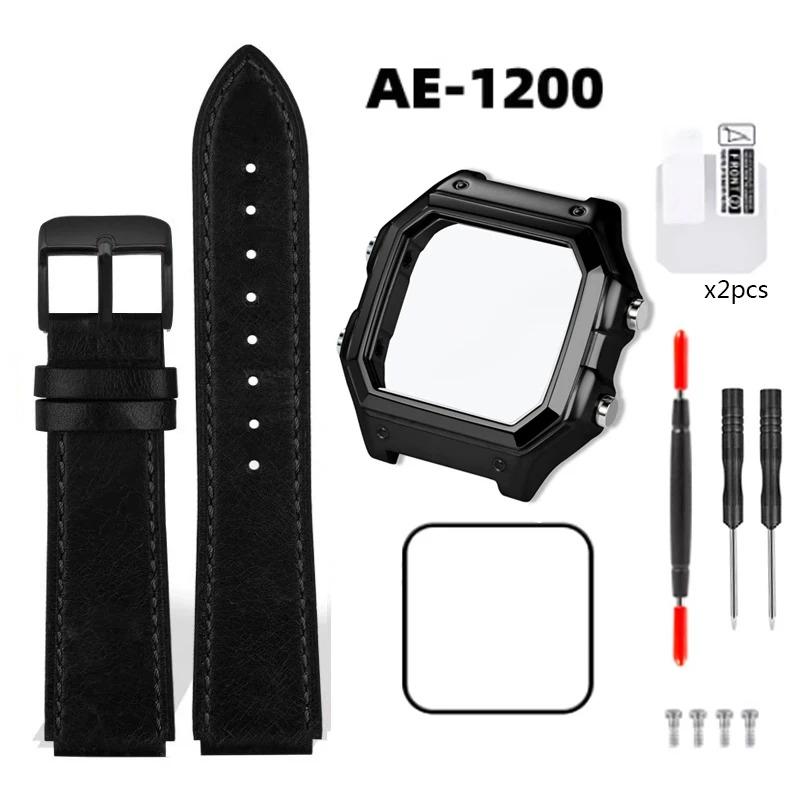 Pro Casio 3299 AE-1200 AE-1200WH AE1300 Modifikované pouzdro hodinek z nerezové oceli 304 AE1200 Celokovové pouzdro Ocelový řemínek