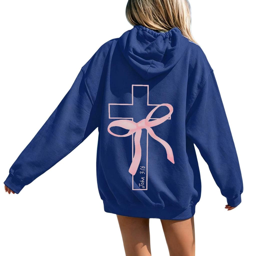 Women's Long Sleeve Letter Print Hoodie Sweatshirt Casual Pullover