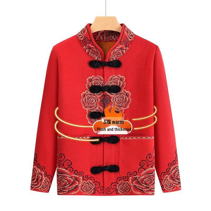 2024 New Autumn/Winter Tang Suit for Elderly Women - Grandma's Top