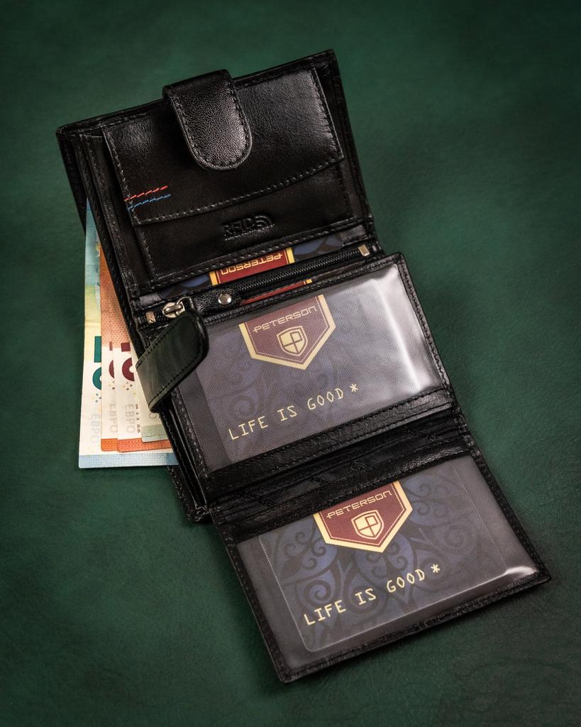 Gift Set: Men's Leather Wallet and Keychain - Peterson