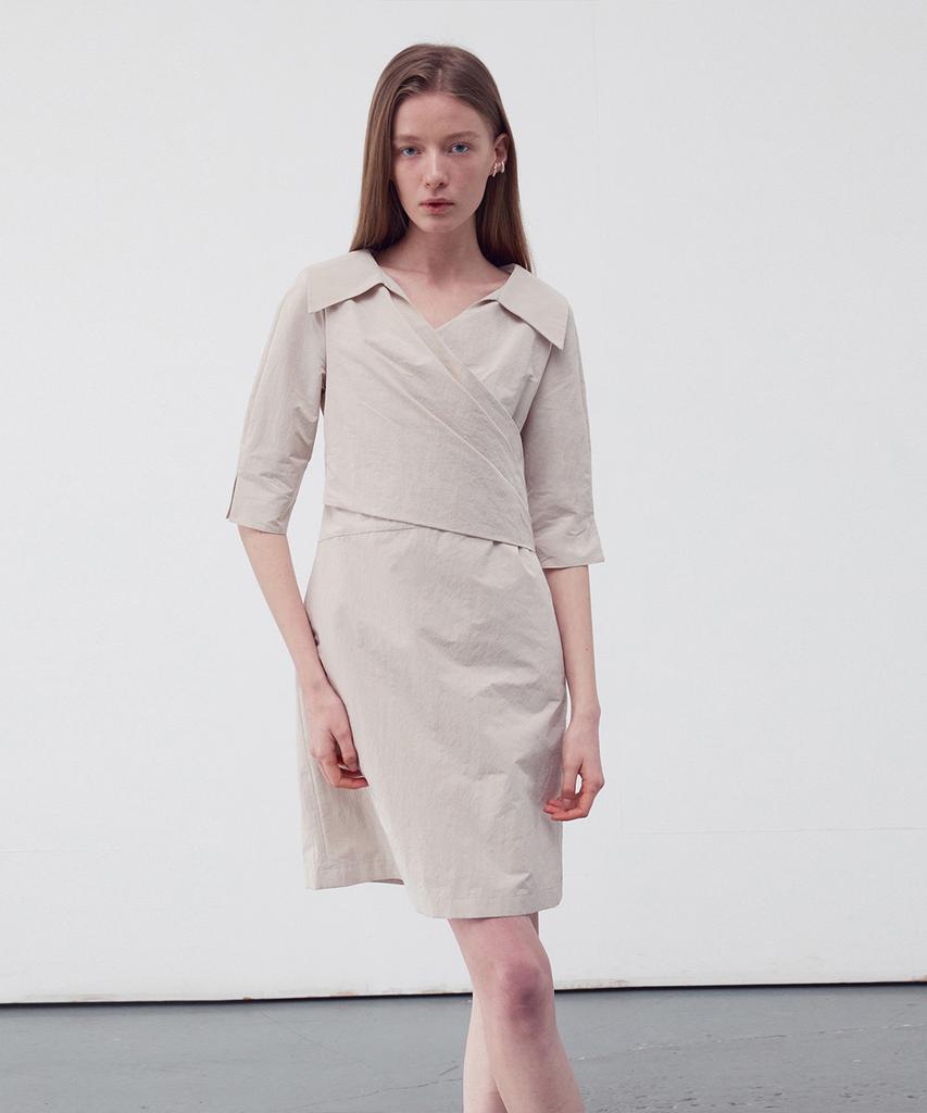 Rie Draped Wrap Shirt Dress