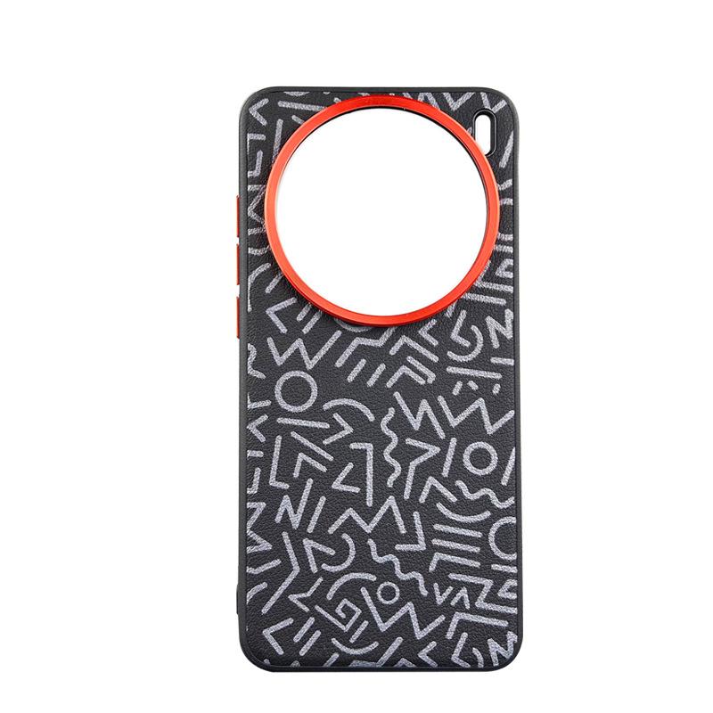 Graffiti Case For Vivo X200 Ultra and X200S Magsafe Wireless Charging Lens Protection Anti-slip Grip Plain Vegan Leather Cover