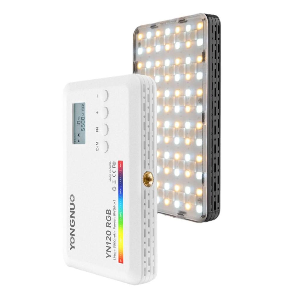 Yongnuo YN120 RGB Portable LED Light - Adjustable Color Temperature for Live Broadcasts and Vlogs