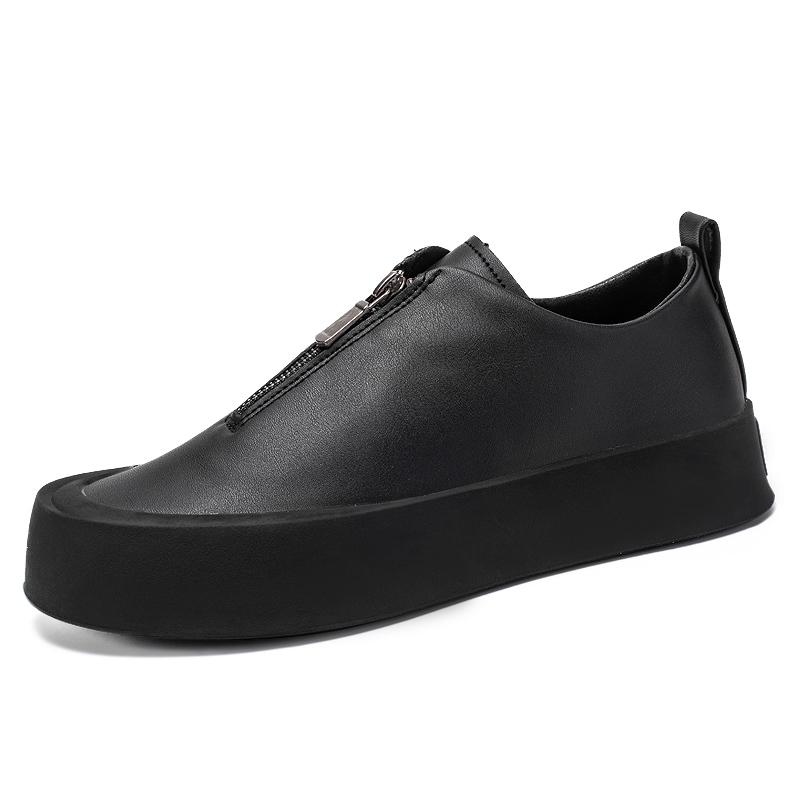 Mode Klassische Marke Herren Echtleder Schuhe Frühling Herbst Neuer Stil Dickbesohlte Slipper Mode Herren Business Casual Schuhe