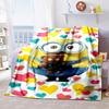 New 3D Printed Minion-themed Flannel Blanket – Ultra-soft, Warm, and Plush – Ideal for Home, Bedroom, Bed, Sofa, and Travel.