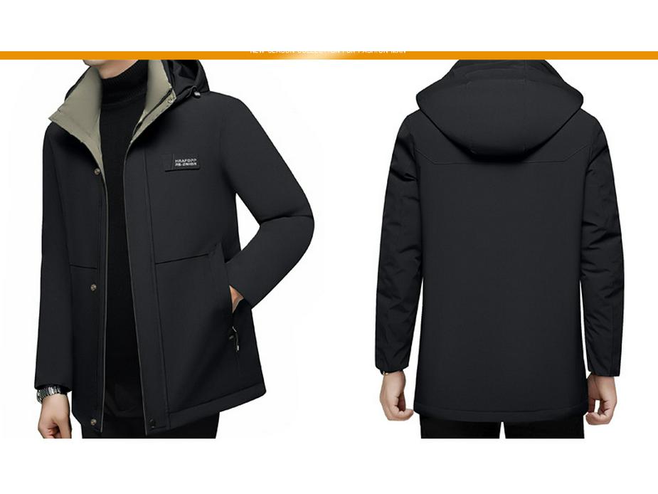 Trendy Men's Winter Hooded Cotton Jacket - Fashionable Business Casual Style, Plus Velvet Warmth for Middle-Aged Dads (2025)