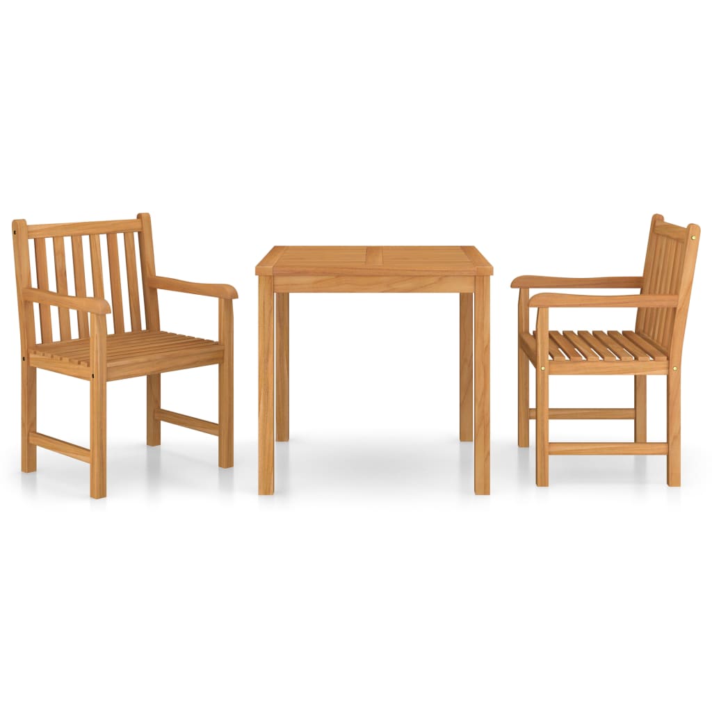 3 Piece Garden Dining Set 80 X 80 Cm Solid Teak Wood
