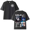 Milo J  Album Casual Graphics Vintage Washed Tee Hip Hop Oversized T Shirt Mens Women Streetwear Short Sleeve Tshirts Unisex