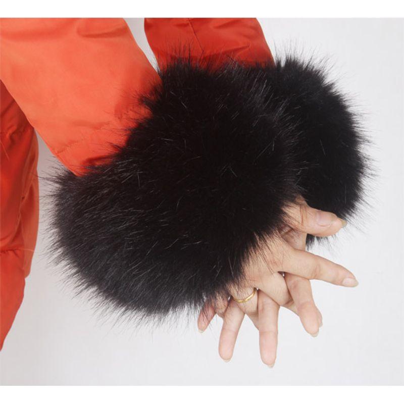 

Internet Celebrity Women s Bracelet Imitation Fur Wristband Fox Fur Cuff Black long-haired pair All yards
