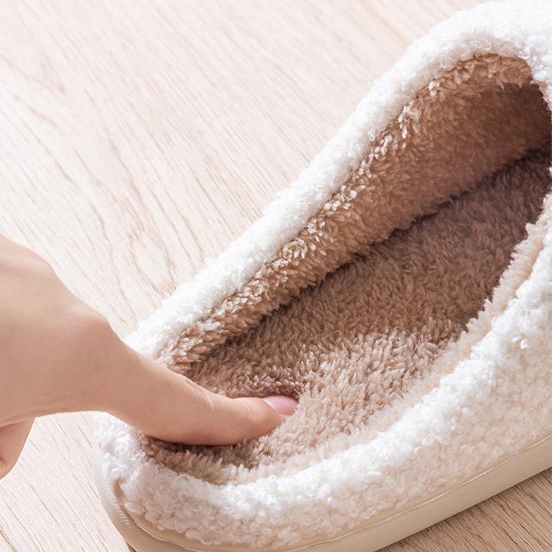 Rainbow autumn and winter men and women couple cotton slippers home indoor cute thick bottom cartoon non-slip