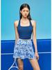 Women's Summer Activewear Set: Yoga Print Mini Skirt & Bra - Anti-Exposure for Outdoor Sports (Golf, Tennis, Badminton)