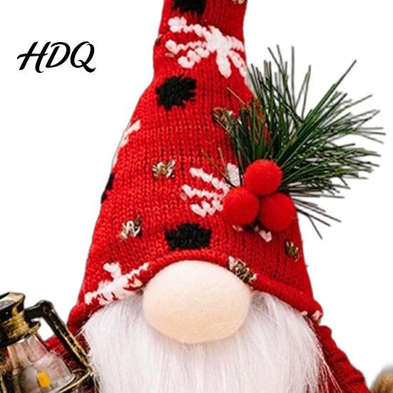 Handcrafted Holiday Table Accessory Christmas Plush Gnome Doll Knitted Hat Faceless Doll Ornament for Charming Corner Display Tabletop Decoration,
