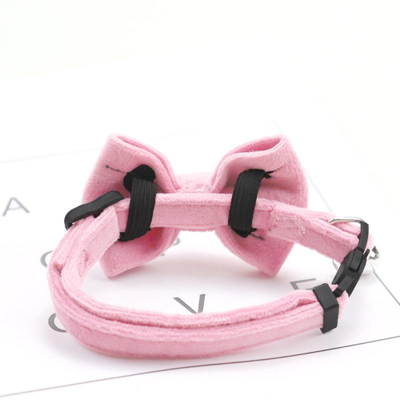 Velvet Cat Collar Cute Bowknot Puppy Chihuahua Collars With Bell Adjustable Safety Buckle Cats Bow Tie Pets Accessories