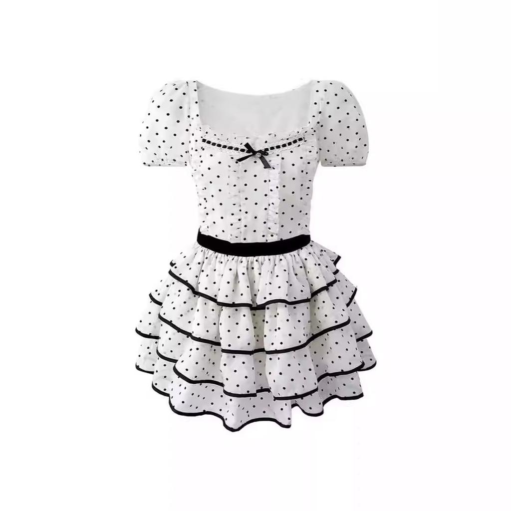 Polka dot tutu dress gentle girl dress sweet and cute waist senior birthday dress princess style cake dress