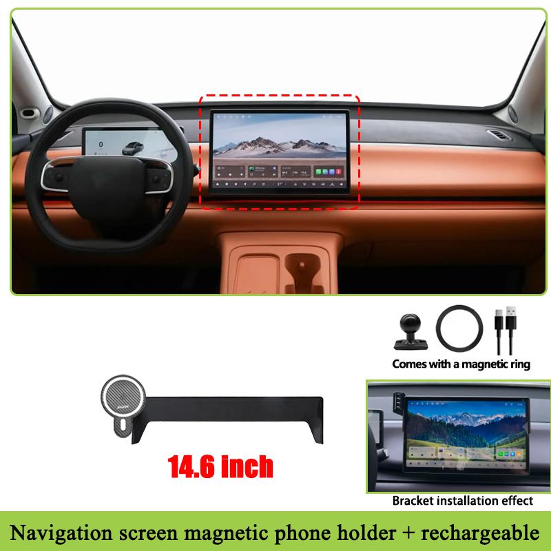 Car Phone Holder For Leap Motor Leapmotor C10 2024 2025 2026 Mobile Phone Support Auto Magnetic Mounts Stand Auto Accessories