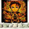 Demon Slayer Kimetsu No Yaiba Wall Tapestry Aesthetic Wall Hanging Printed Fabric Blanket Decorative Tapestries for Bedroom Living Room Home Decor