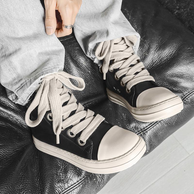 TUINANLE Δερμάτινα Ανδρικά Παπούτσια από Καμβά Φθινοπωρινά Ψηλοτάκουνα Casual Παπούτσια για Άνδρες Αντιολισθητικά Γυναικεία Αθλητικά Παπούτσια Πεζοπορίας Οδήγησης