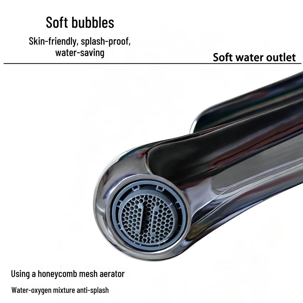 Universal Hot and Cold Basin Faucet for Bathroom Sink and Cabinet
