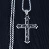 Necklace Silver Chain Steel Cross Skull 363