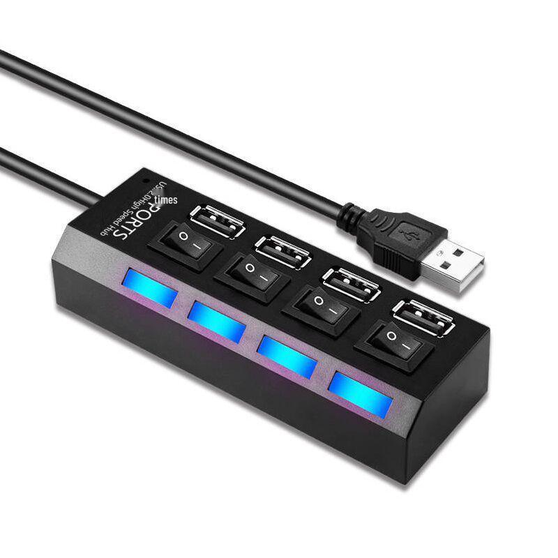USB 2.0 didelės spartos šakotuvas nešiojamam kompiuteriui, stacionariam kompiuteriui, pelės, klaviatūros ir USB atmintinės
