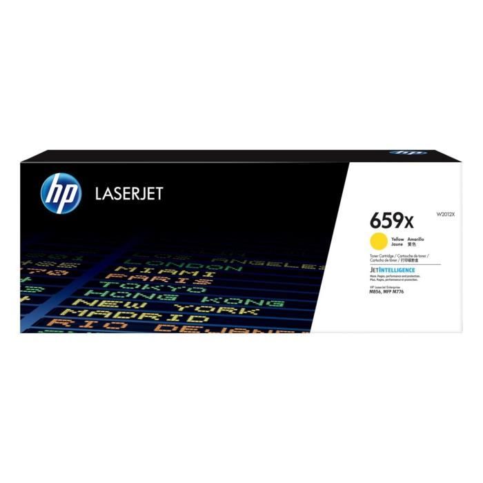 TONER HP 659 (W2012X) Jaune - Cartouche Authentique Pour Imprimantes HP Color LaserJet Enterprise M856dn / Flow MFP M776z