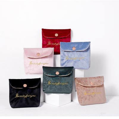 Small Travel Packing Earphone Card Lipstic Organizer Bag Pouch Embroidered Letter USB Cable Cosmetic Sanitary Napkin Storage Bag