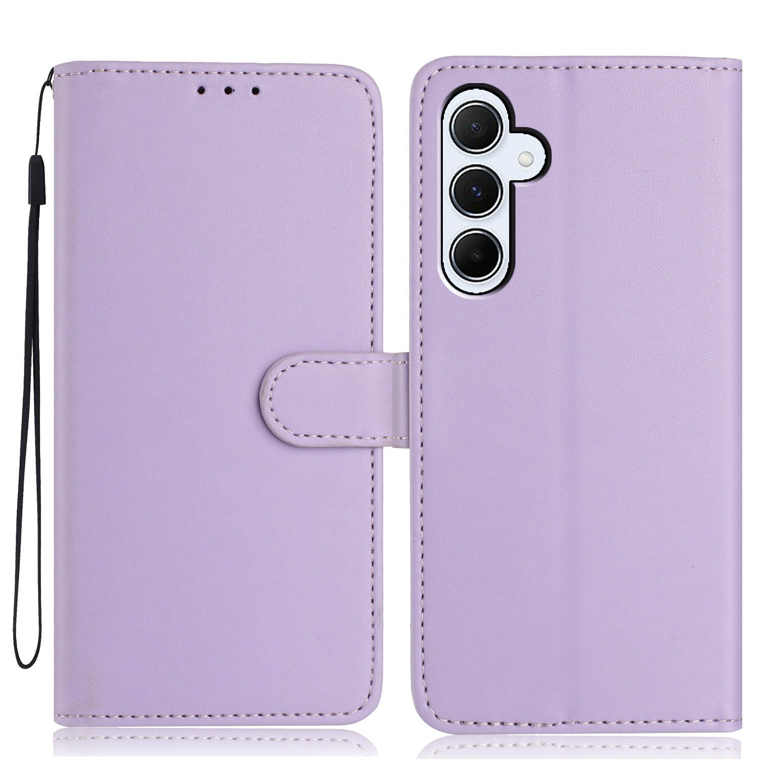 

For Samsung Galaxy A16 5G/4G Wallet Case with Strap/Multiple Card Slots Solid Color Leather Stand Phone Cover