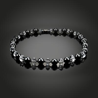 1pc Women Men Magnetic Therapy Hematite Rhinestone Beads Necklace Jewelry Gift