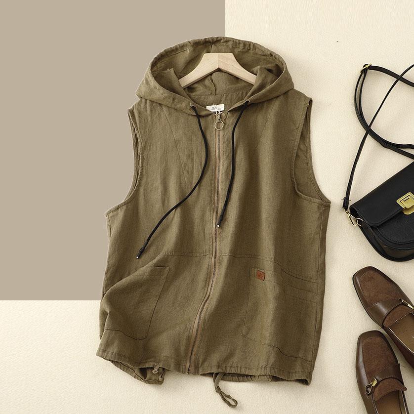 

Летний женский повседневный свободный жилет с капюшоном в стиле ретро, ​​короткое пальто XL