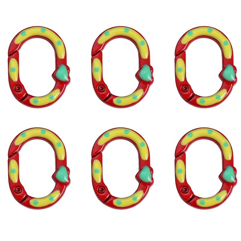 Stop malowany sprayem dwustronny brelok w kształcie serca w kropki owalny krople oleju akcesoria DIY