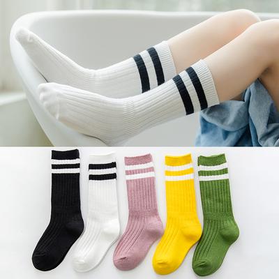 1 Paar Kinder Jungen Kleinkinder Mädchen Socken Kniehoch Lang Weiche Baumwolle Babysocken Streifen Kindersocken Schule Sportsocken 1-12 Jahre