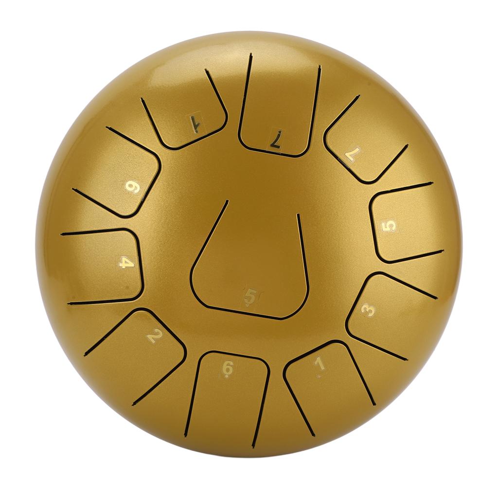 12in Tongue Drum Golden Ethereal Healing Drums Tank Drumset Percussion Instrument