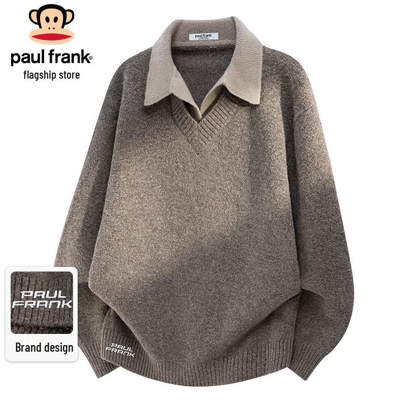 Paul Frank Men's Faux Two-Piece Winter Knit Sweater