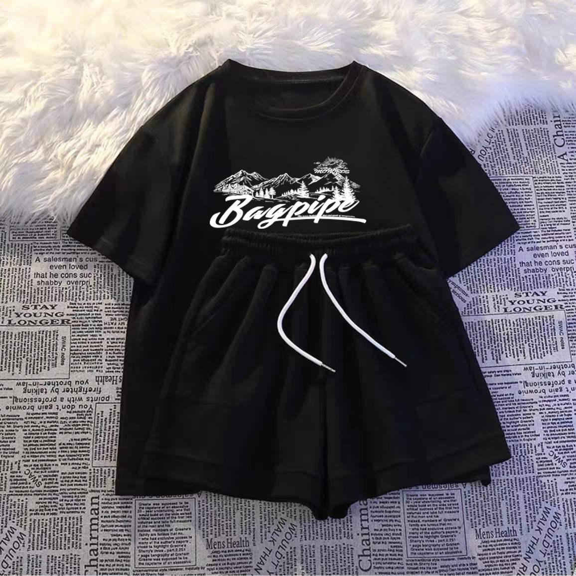 

WTEMPO Летние женские спортивные костюмы повседневный комплект женской одежды 2 шт.:Футболка Топ + шорты Повседневная женская спортивная одежда больших размеров M ~ 3XL 3XL