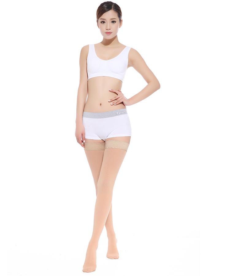 Level 2 Medical Compression Open-Toe Long Leg Sleeves - High Elastic, Slimming, Blood Circulation Support Socks.