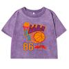 Basketball Usa 86 Letter Prints Washed Women T-Shirt Fashion Cotton Tee Shirts Street Short Sleeve All-Match T Shirt