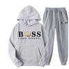 Mens Oversized Hooded Long Sleeve Sweatshirt Casual Printed Fleece-Lined Pullover Sportswear