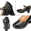 Women Black Genuine Leather Buckle Strap High Quality Shoes Women Dance Shoes Lady Fashion Spring Summer Red Comfort Heel Pumps