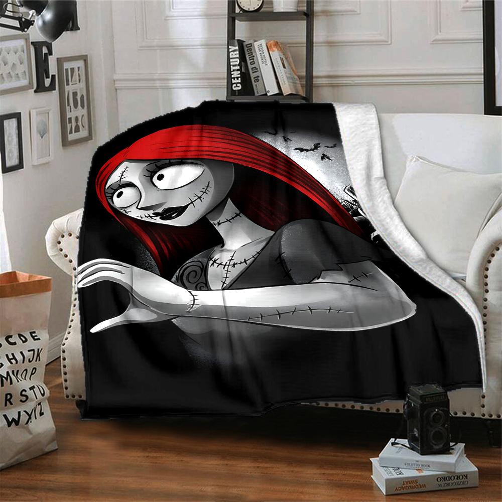 1Pc Christmas Nightmare Before Christmas Blanket Soft Throw Blanket For Home Bedroom Bed Sofa Travel Office Solid Christmas Blanket
