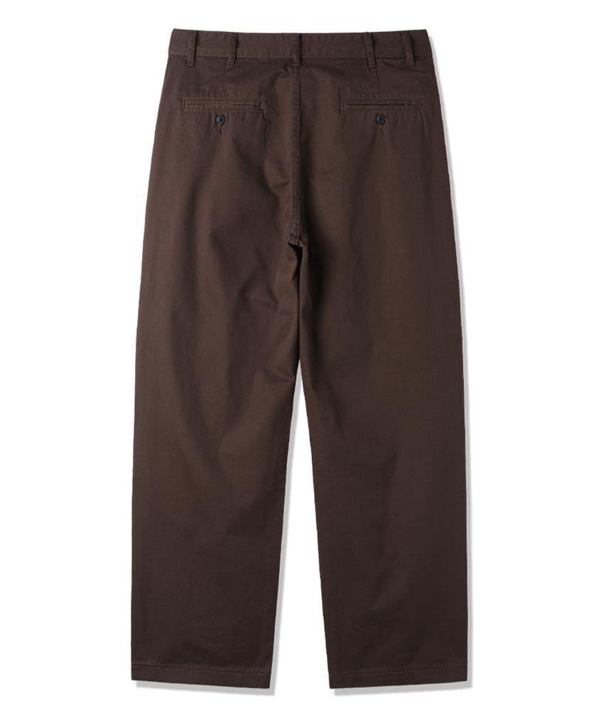 BAKKEN Double-Pleat Regular Tapered Cotton Chino Pants Bk8919_Brown