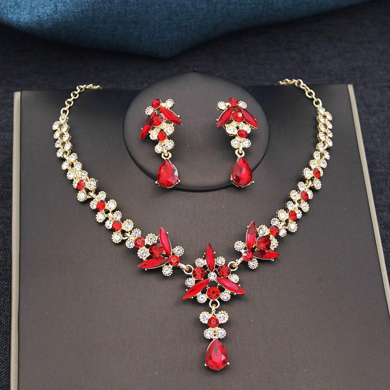 3Pcs Bridal Crown Jewelry Sets Luxury Tiaras and Earrings Necklace Set for Women Bride Wedding Dress Crown Sets Prom Gifts