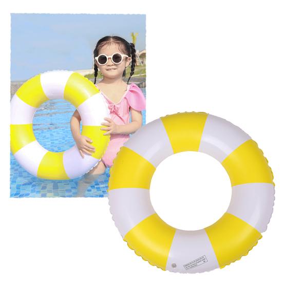 Kinder Schwimmring Starker Auftrieb Buntes Streifenmuster Verdickte Schwimmflügel Umkippsicher PVC Poolwasser Aufblasbarer Schwimmkreis Wasserspielzeug