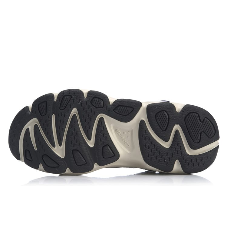 LINING Butterfly Lite Leather Men's Dad Shoes - White/Black/Dark Blue AGLP069-2