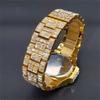 Luxury 18K Gold Men's Watches Hip Hop Style Full Diamond Quartz Wristwatch Punk Ice Out Jewelry Bracelet Clock Relgio masculino