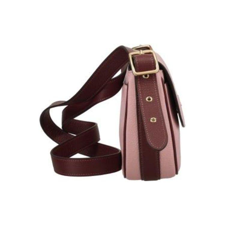 Coach Macie 23 Flap Closure Pebble Leather Saddle Bag Women Shoulder Bag Pink CF383-IMV2G