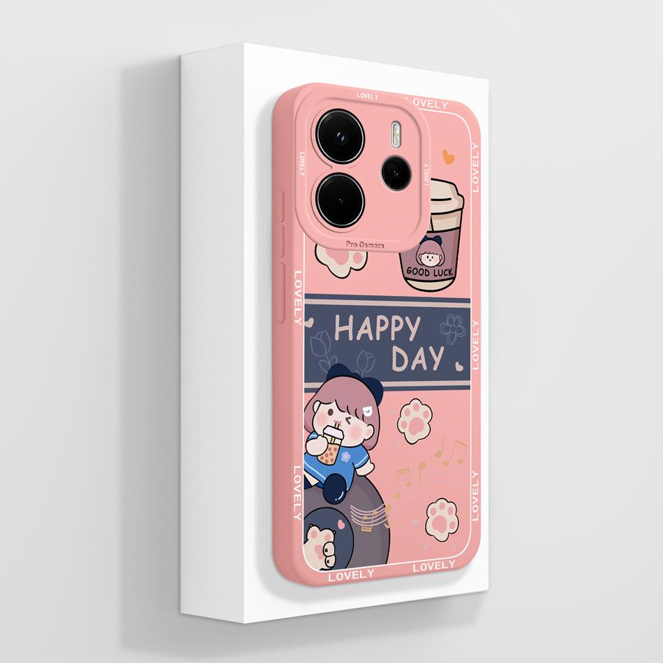 Per Custodia Telefono Redmi Note 14 4G Versione Europa Farfalla Funda Cover Posteriore Morbida in Silicone Liquido Per Protezioni Telefono Redmi Note14