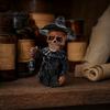 Wizard Skeleton Statue Gothic Figurine Small Resin Skull Statue Day of The Home Decor Dead Halloween Decoration for Shelf Desktop Office