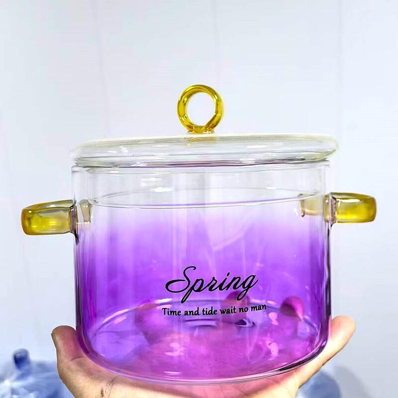 Uto Glass Gradient Double-Handle Soup Pot