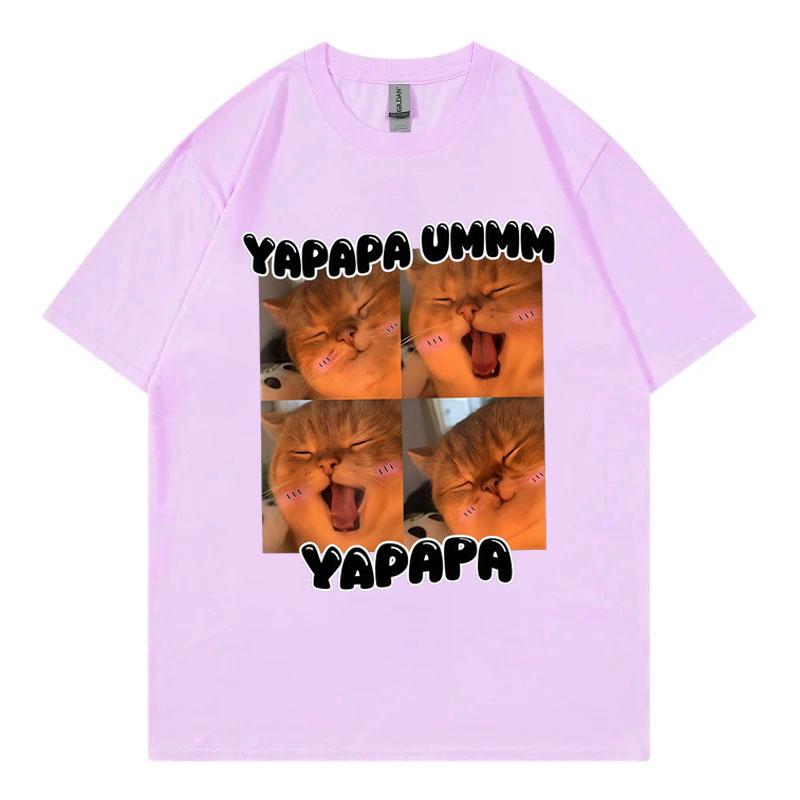Yapapa Ummmm Funny Cat Meme Tshirts Fashion Cute Short Sleeve Tshirt Unisex Unisex Casual 100cotton T Shirts Summer Streetwear