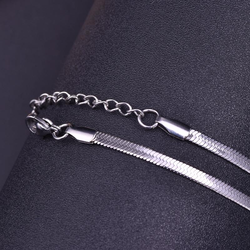 Stainless Steel Necklace For Women Men Accessories Flat Chain Neck Chokers Fashion Jewelry Snake Collier Acier Inoxydable Femme